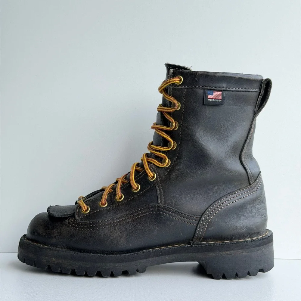 Danner Rain Forest Work Boots Womens 8 Black Leather Gore-Tex Waterproof 15100